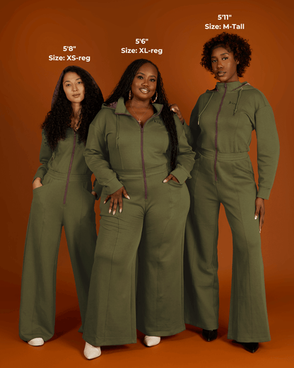 Green Satin Lined Jumpsuit